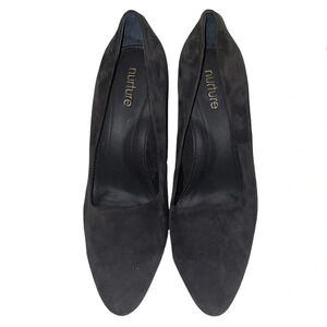 Nurture Grey Suede Pumps Block Heels Size 7.5